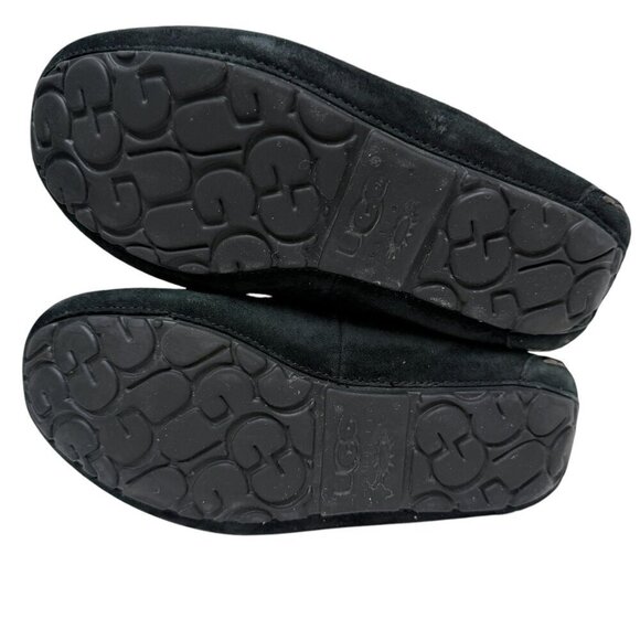 UGG Boots Size 6 Black Suede Leather Chickaree Mocassins Shearling Laceup Bootie - Picture 6 of 14